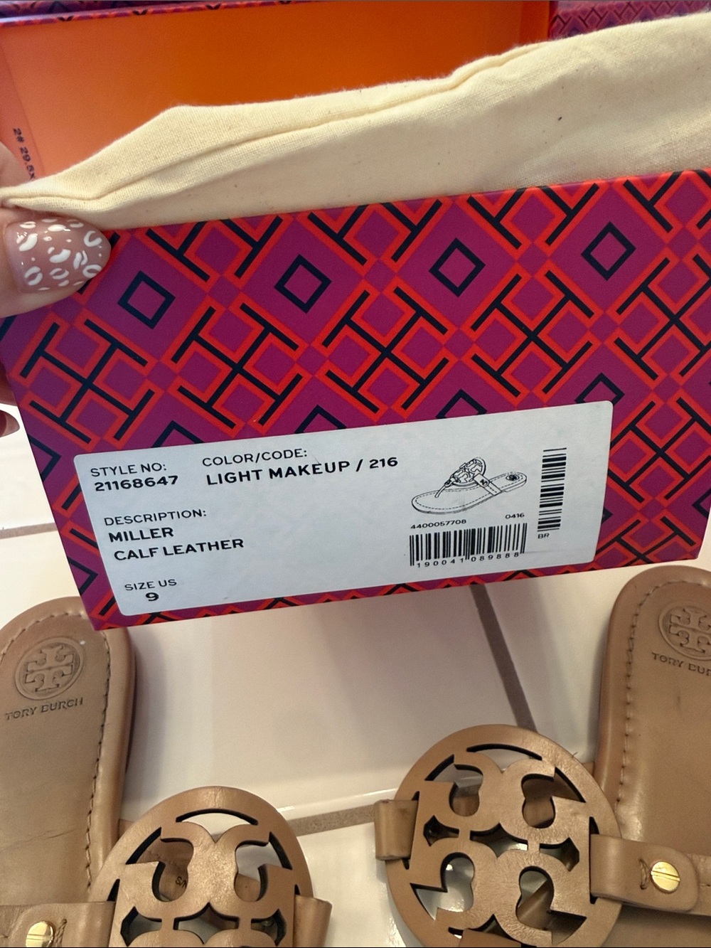 Tory Burch light make up Miller sandal GUC - Picture 2 of 4